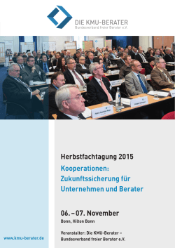 Herbstfachtagung 2015 Kooperationen - Die KMU