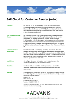 SAP Cloud for Customer Berater (m/w)