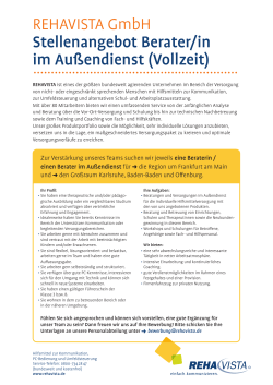 REHAVISTA GmbH Stellenangebot Berater/in im Außendienst