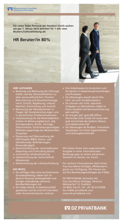 HR Berater/in 80%