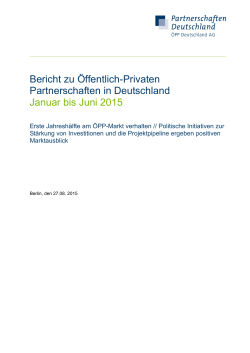 Bericht zu Öffentlich-Privaten Partnerschaften in Deutschland
