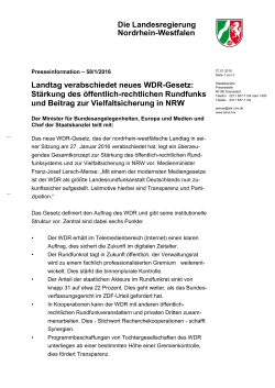 Landtag verabschiedet neues WDR-Gesetz