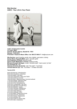 Pressetext Album Nils Kercher - SUKU Your Life is Your Poem 2-16
