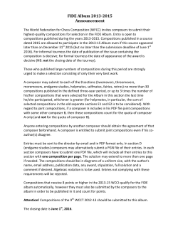 FIDE Album 2013-2015 Announcement