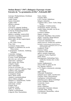 Il presepe vivente Estratto da "La grammatica di Dio", Feltrinelli 2007