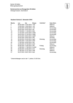 Saubere Schule 2. Semester 2016 - Kantonsschule am Burggraben
