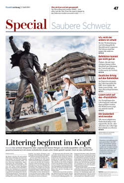Handelszeitung Special Saubere Schweiz Juli 2015