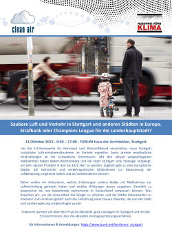 Konferenz "Saubere Luft und Verkehr in Stuttgart und anderen