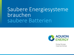 Saubere Energiesysteme brauchen saubere Batterien