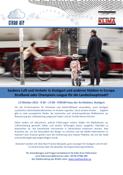 Saubere Luft und Verkehr in Stuttgart und anderen Städten in