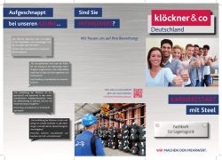 Fachkraft für Logistik - Klöckner & Co Deutschland GmbH