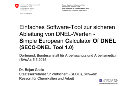 Einfaches Software-Tool zur sicheren Ableitung von DNEL