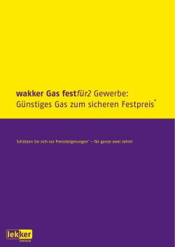 wakker Gas festfür2 Gewerbe: Günstiges Gas zum sicheren