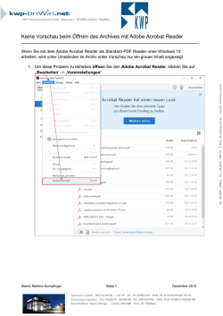 Keine Vorschau beim Öffnen des Archives mit Adobe Acrobat