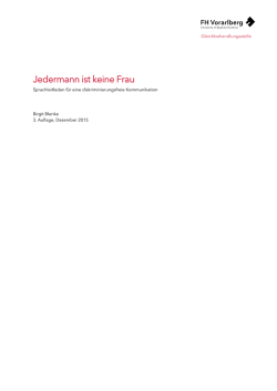Jedermann ist keine Frau - Fachhochschule Vorarlberg