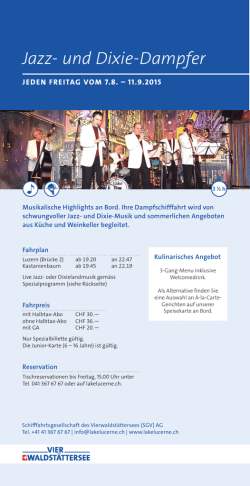 Jazz- und Dixie-Dampfer - Schifffahrtsgesellschaft des