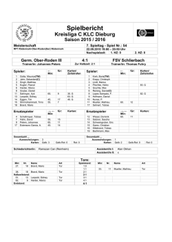 Spielbericht - FSV Schlierbach
