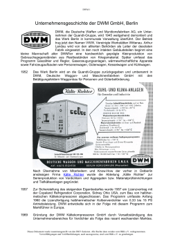 Unternehmensgeschichte der DWM GmbH, Berlin