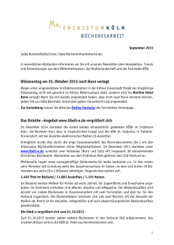 Diözesantag am 25. Oktober 2015 nach Bonn verlegt Das Onleihe