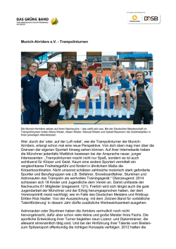 Munich-Airriders e.V. - Trampolinturnen Wer &sbquo;durch die` oder &sbquo;auf der