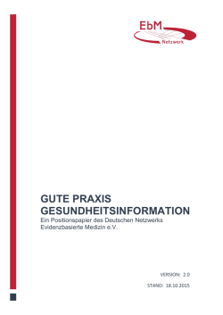 Gute Praxis Gesundheitsinformation