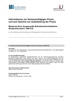 Informationen zur facheinschl&auml;gigen Praxis und zum Seminar zur