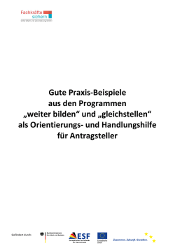 Gute Praxis-Beispiele - Europ&auml;ischer Sozialfonds f&uuml;r Deutschland
