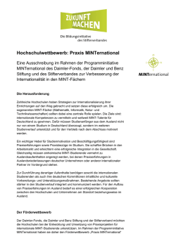 Hochschulwettbewerb: Praxis MINTernational