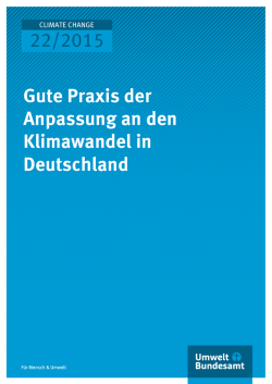 Gute Praxis der Anpassung an den Klimawandel in Deutschland