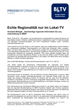 Echte Regionalit&auml;t nur im Lokal-TV