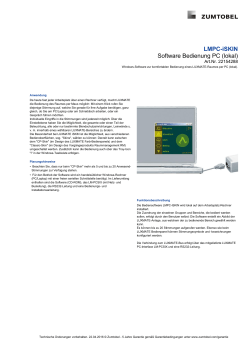 LMPC-iSKIN Software Bedienung PC (lokal)