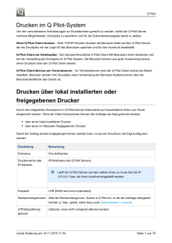 Drucken über lokal installierten oder freigegebenen Drucker