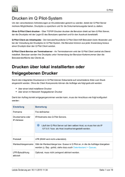 Drucken &uuml;ber lokal installierten oder freigegebenen Drucker