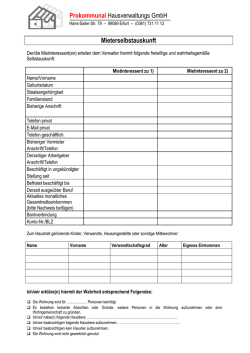 Mieterselbstauskunft f&uuml;r WGs - prokommunal