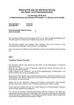 Haupt- und Finanzausschuss 28.04.2015
