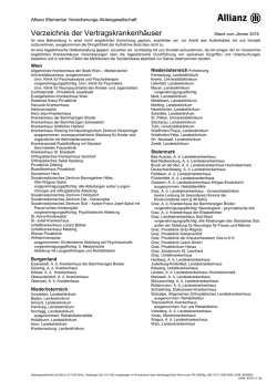 Verzeichnis der Vertragskrankenh&auml;user