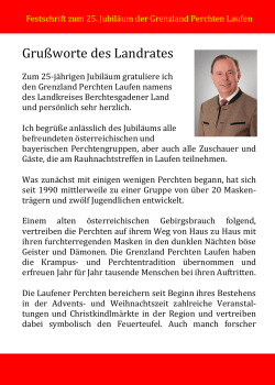 Gru&szlig;worte des Landrates - Grenzland Perchten Laufen