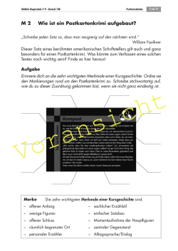 M 2 Wie ist ein Postkartenkrimi aufgebaut?