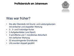 Informationen zur Studienstufe (Elternabend 2016)
