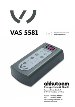 Handbuch f&uuml;r VAS 5581 Handbuch