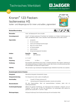 Technisches Merkblatt Kronen® 123 Flecken