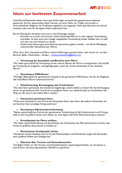 Ideen zur konkreten Zusammenarbeit
