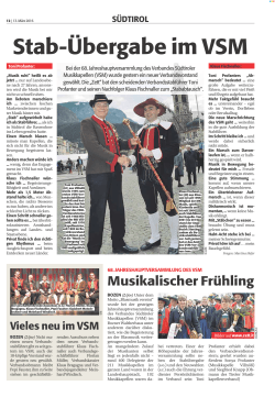 Stab-Übergabe im VSM - Verband Südtiroler Musikkapellen