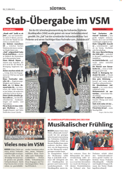 Stab-&Uuml;bergabe im VSM - Verband S&uuml;dtiroler Musikkapellen