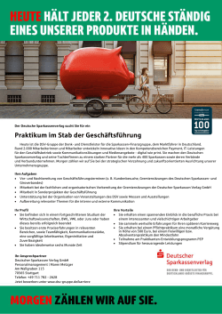 Deutscher Sparkassenverlag - Praktikum im Stab der
