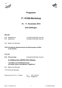 Programm 17. STAB-Workshop, 10.-11.11.2015, Göttingen