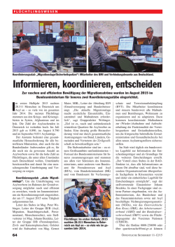 Informieren, koordinieren, entscheiden