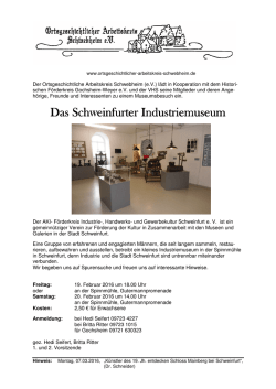 Industriemuseum SW endg&uuml;ltig