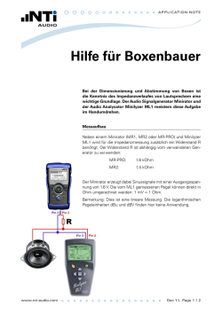 Hilfe f&uuml;r Boxenbauer