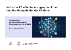 Industrie 4.0 &ndash; Ver&auml;nderungen der Arbeit und Handlungsfelder der